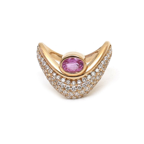 Diamond Pink Sapphire Ring