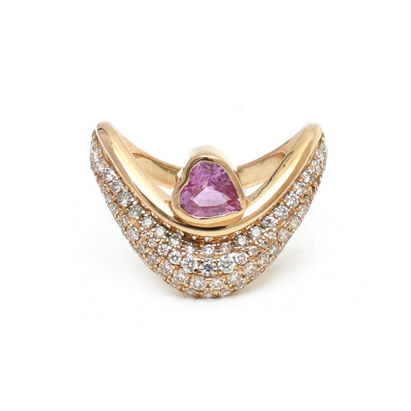 Diamond Pink Sapphire Ring