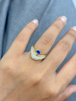 Diamond Blue Sapphire Ring