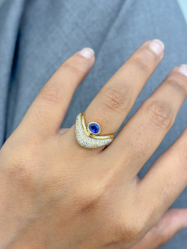 Diamond Blue Sapphire Ring