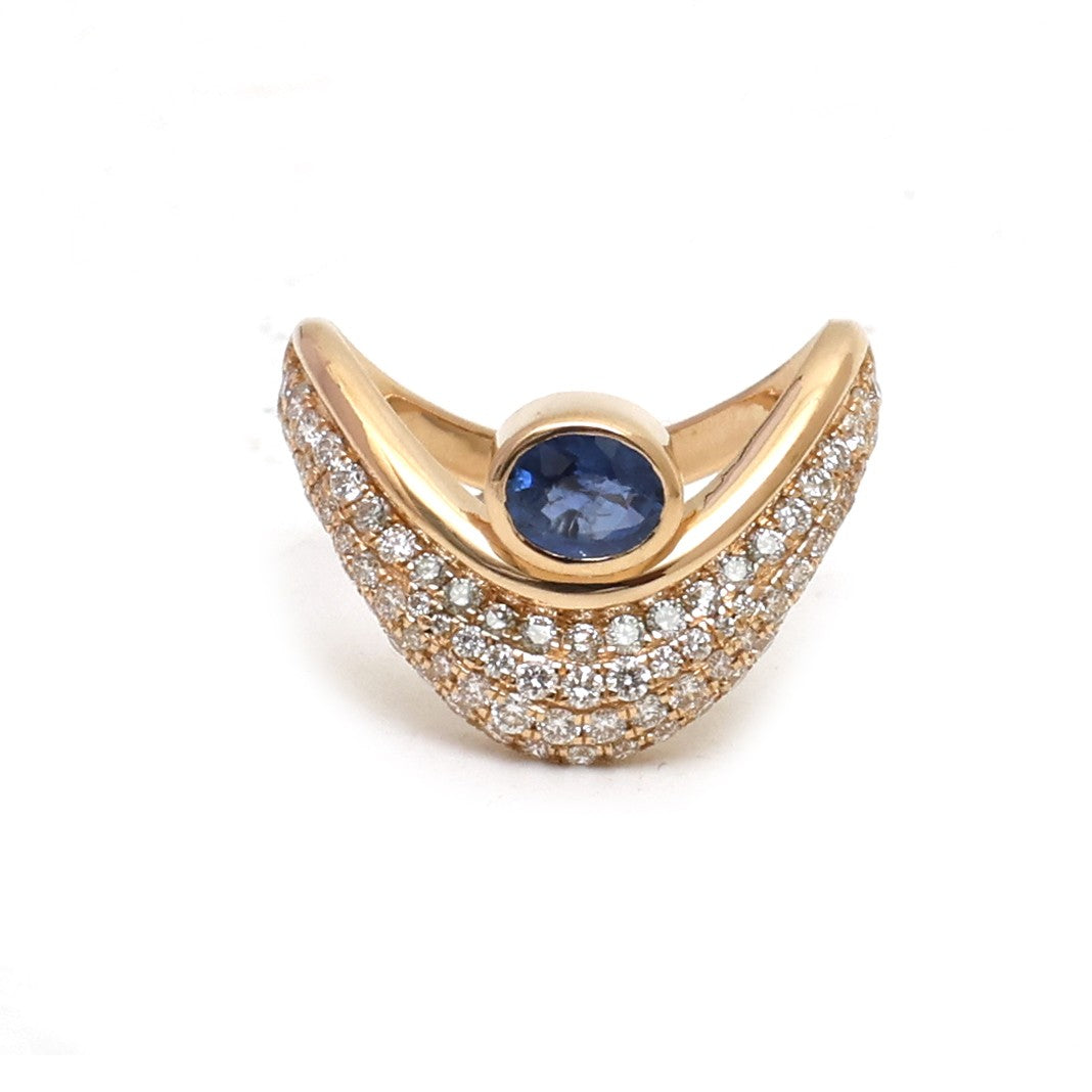 Diamond Blue Sapphire Ring