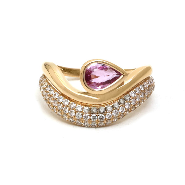 Pink Sapphire Diamond Ring