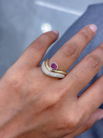 Pink Sapphire Diamond Ring