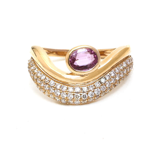Pink Sapphire Diamond Ring