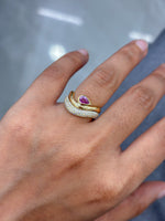 Pink Sapphire Diamond Ring