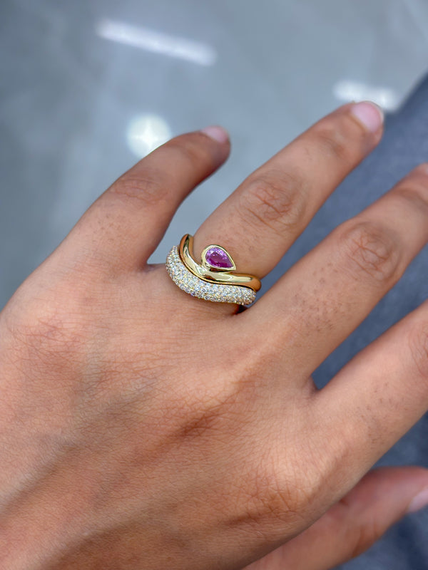 Pink Sapphire Diamond Ring
