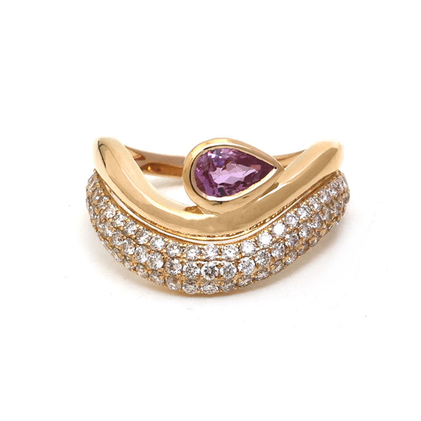Pink Sapphire Diamond Ring
