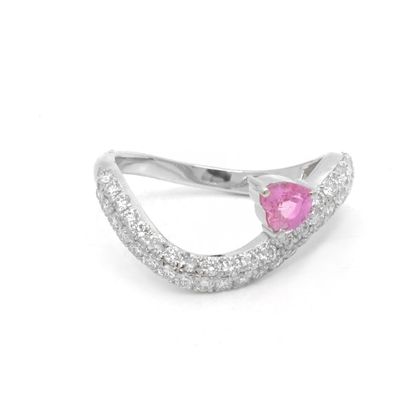 Diamond Pink Sapphire Ring