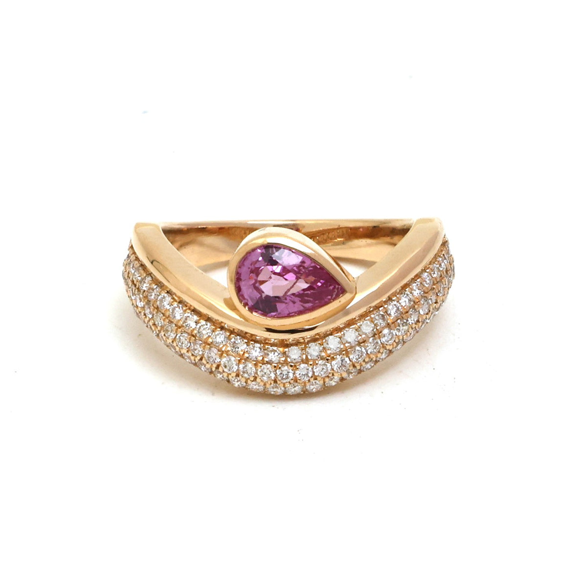 Pink Sapphire Diamond Ring
