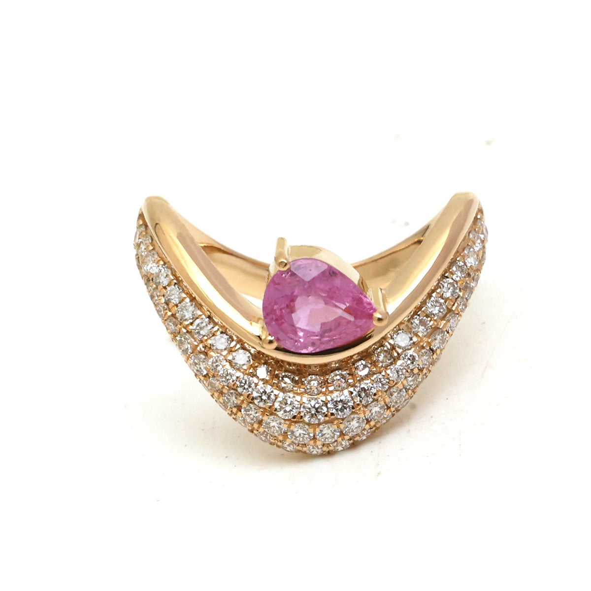 Pink Sapphire Diamond Ring