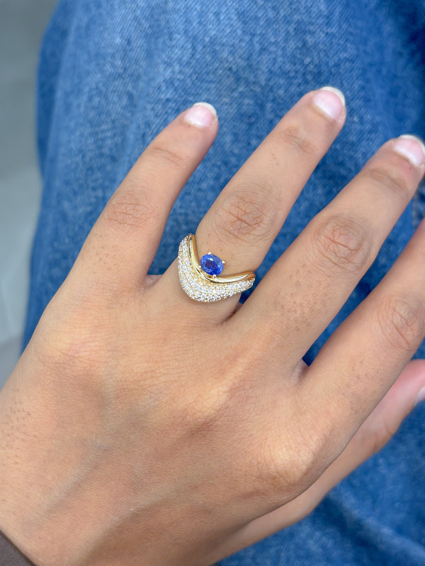 Diamond Blue Sapphire Ring