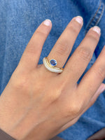 Blue Sapphire Diamond Ring