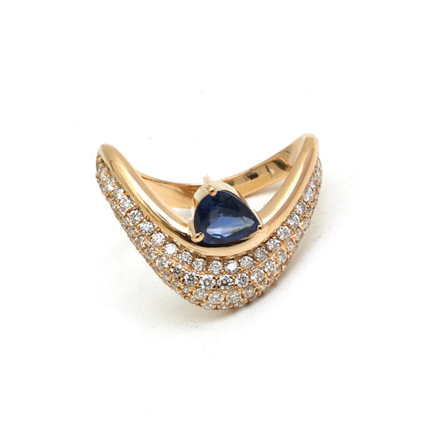 Diamond Blue Sapphire Ring