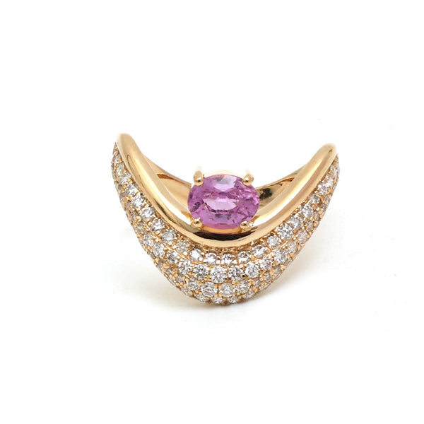 Pink Sapphire Diamond Ring