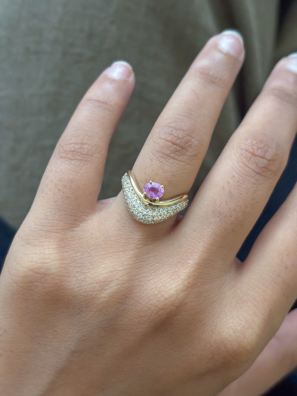 Diamond Pink Sapphire Ring