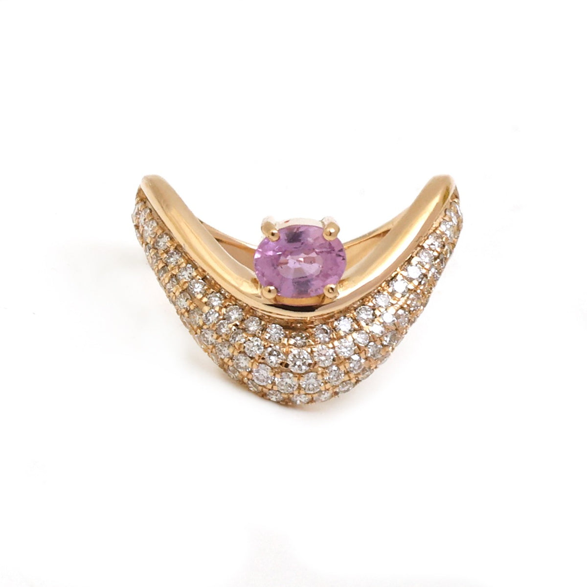 Diamond Pink Sapphire Ring