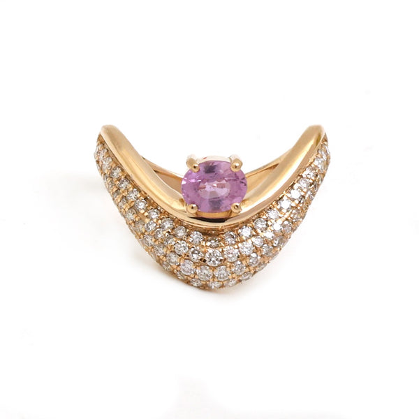 Diamond Pink Sapphire Ring