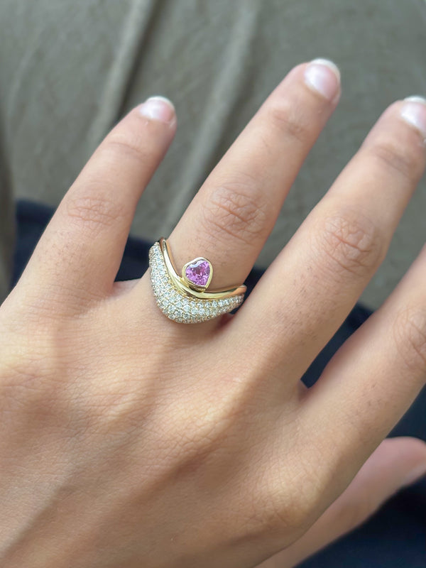 Diamond Pink Sapphire Ring