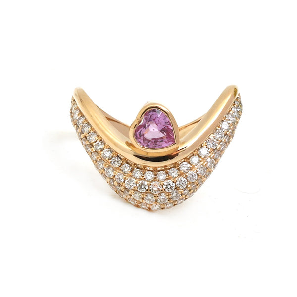 Diamond Pink Sapphire Ring