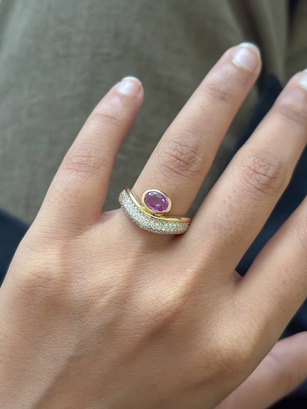 Pink Sapphire Diamond Ring