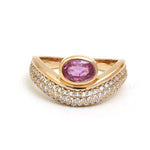 Pink Sapphire Diamond Ring
