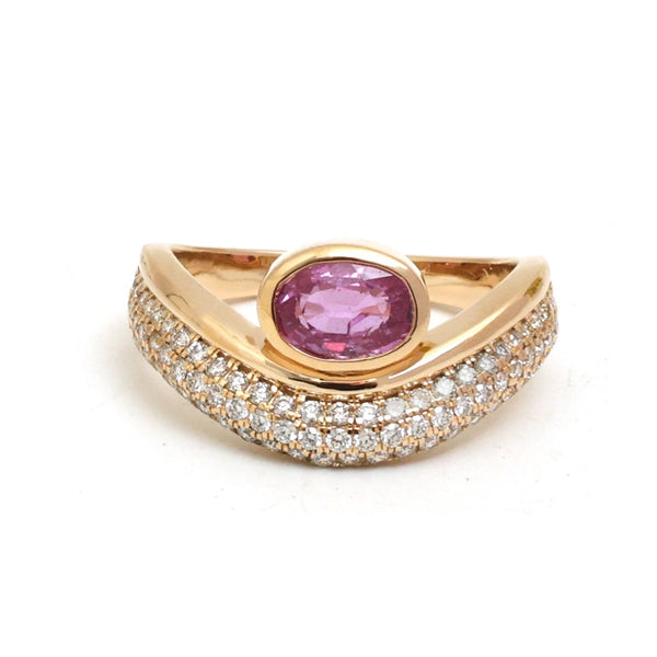 Pink Sapphire Diamond Ring