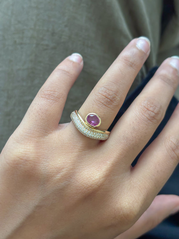 Pink Sapphire Diamond Ring