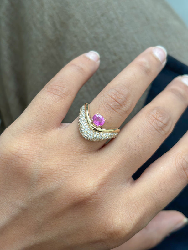 Diamond Pink Sapphire Ring