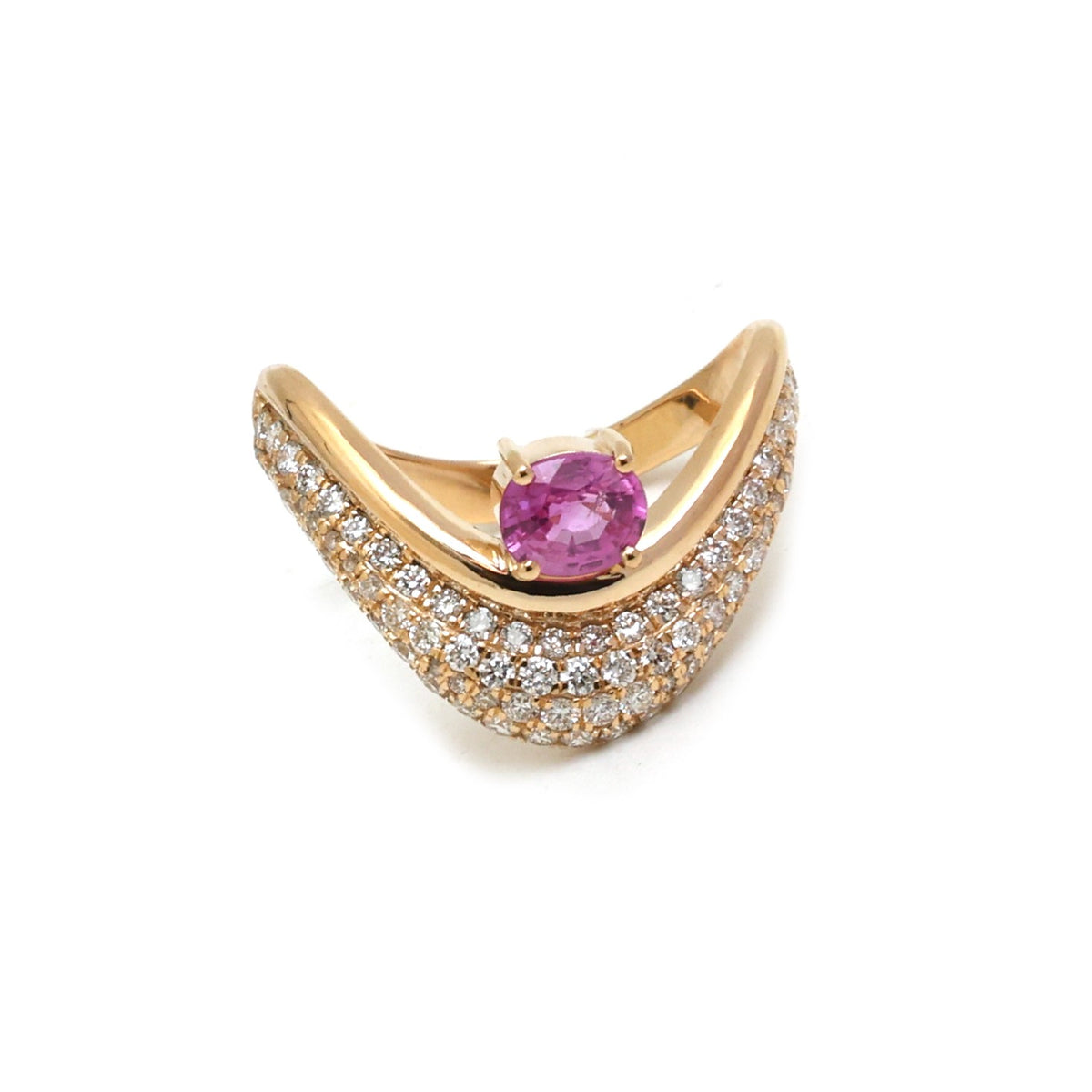 Diamond Pink Sapphire Ring