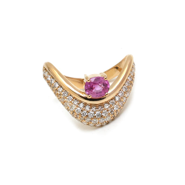 Diamond Pink Sapphire Ring