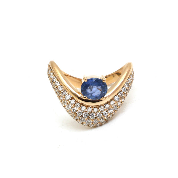 Diamond Blue Sapphire Ring