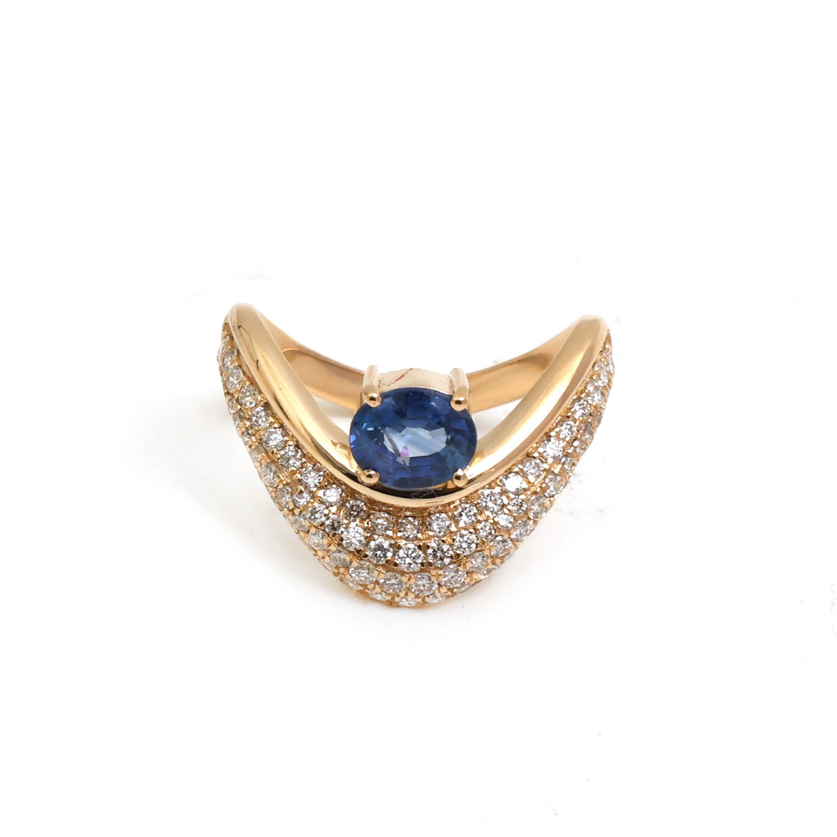Blue Sapphire Diamond Ring