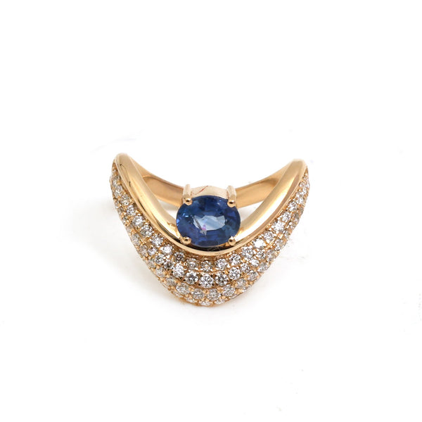 Blue Sapphire Diamond Ring