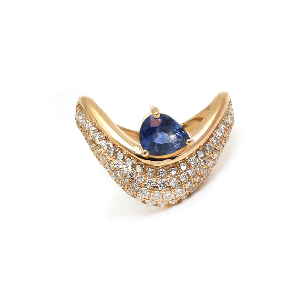 Blue Sapphire Diamond Ring
