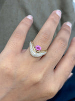 Pink Sapphire Diamond Ring