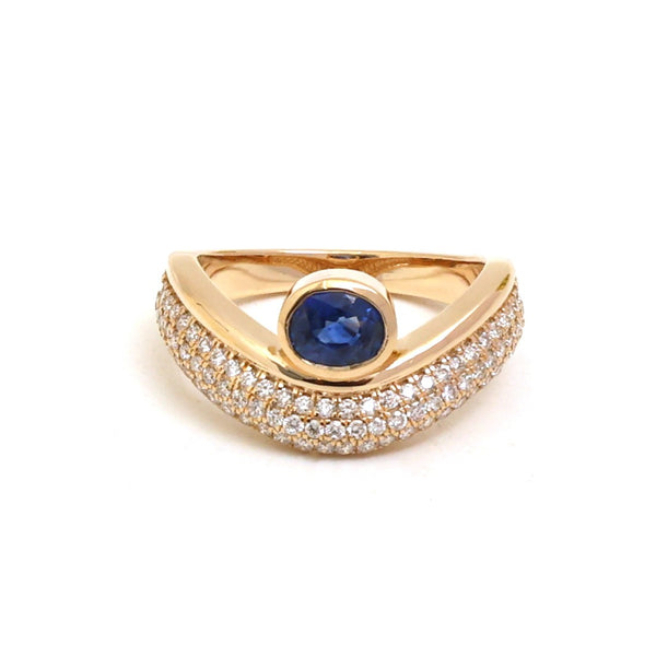 Blue Sapphire Diamond Ring