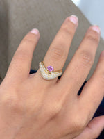 Pink Sapphire Diamond Ring