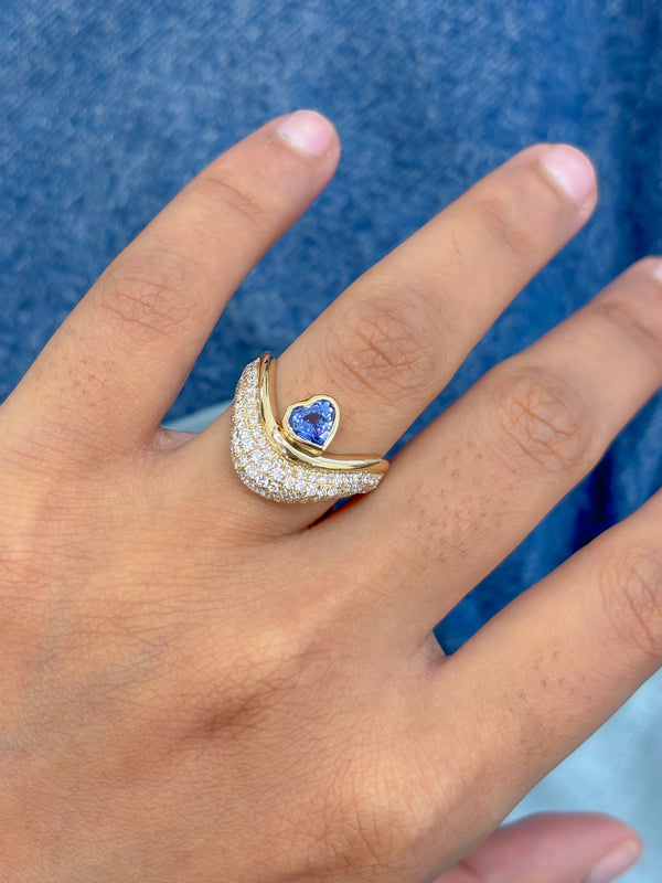 Diamond Blue Sapphire Ring