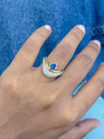Diamond Blue Sapphire Ring
