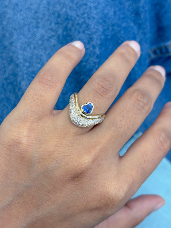 Diamond Blue Sapphire Ring