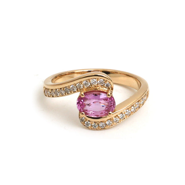 Pink Sapphire Diamond Ring