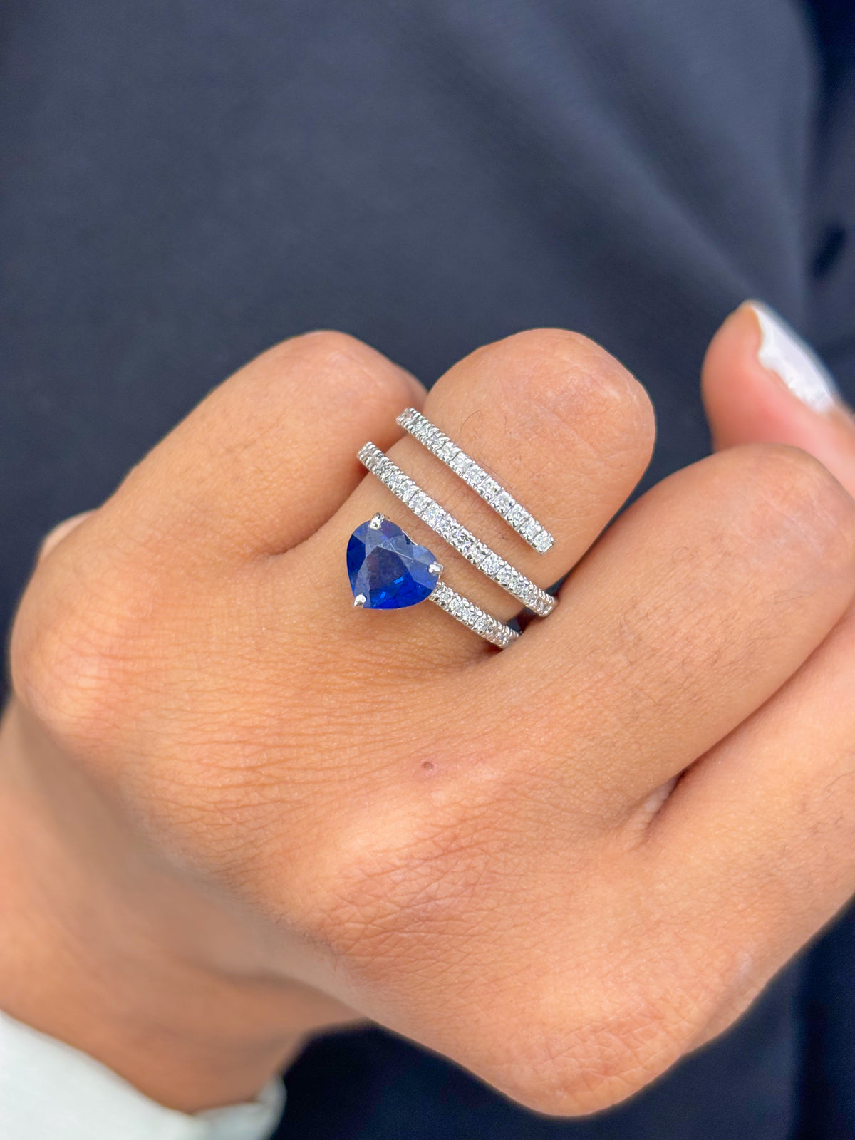Blue Sapphire Diamond Ring