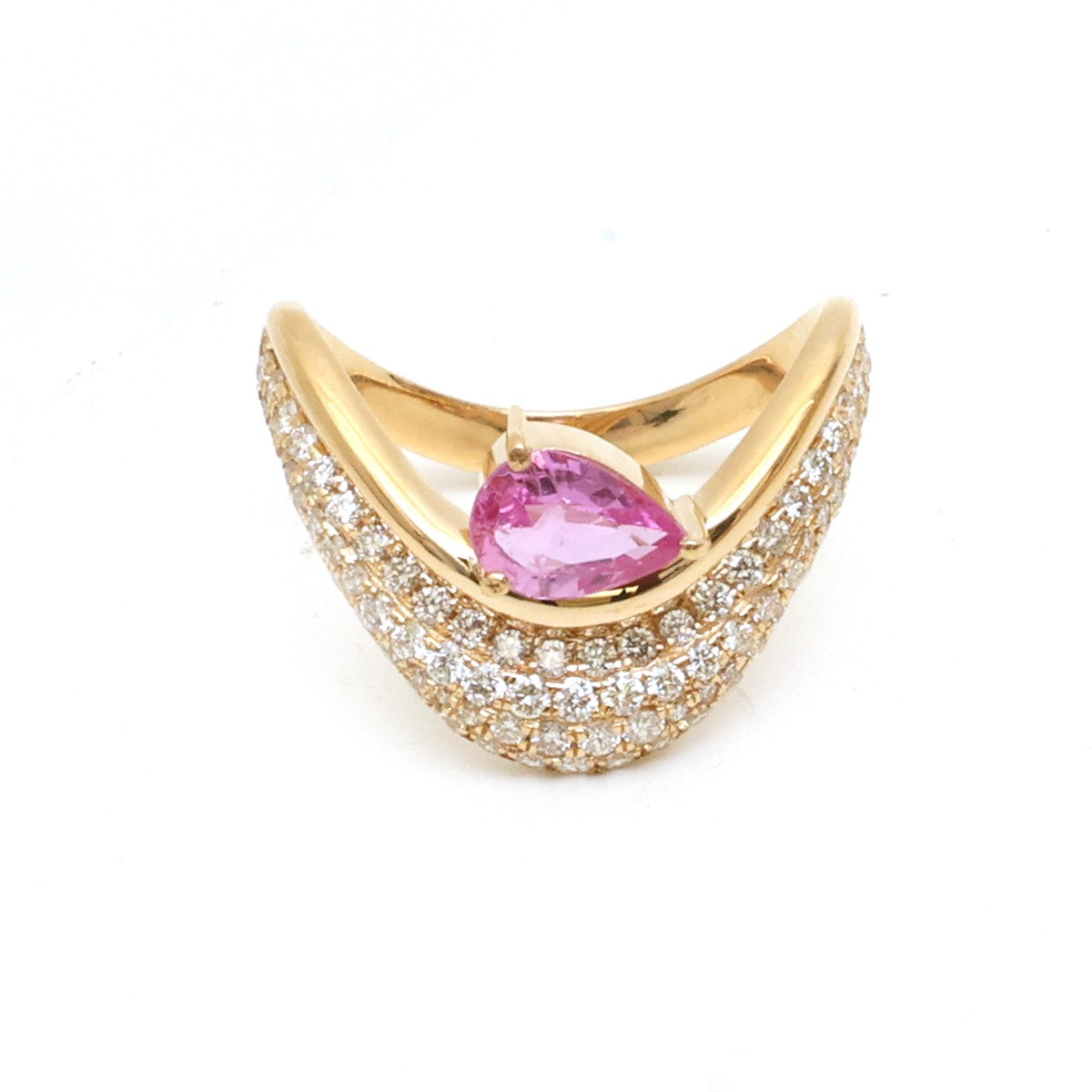 Pink Sapphire Diamond Ring