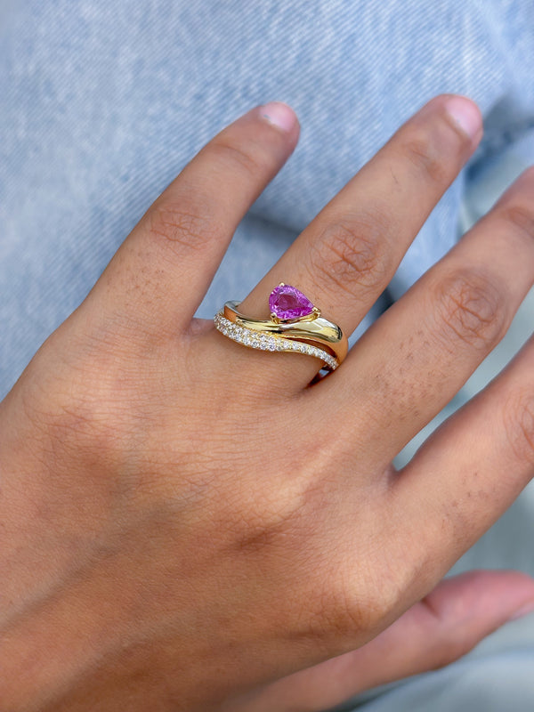 Pink Sapphire Diamond Ring