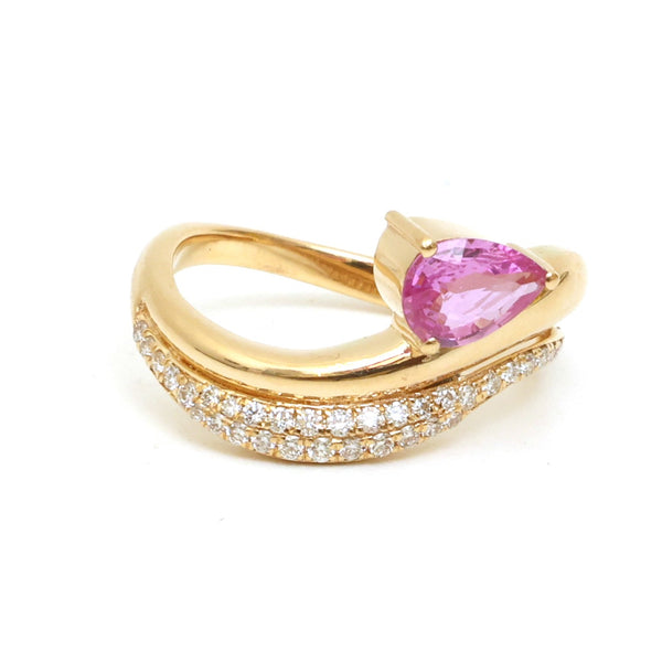 Pink Sapphire Diamond Ring