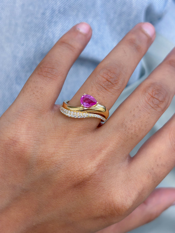 Pink Sapphire Diamond Ring