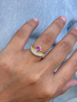 Pink Sapphire Diamond Ring