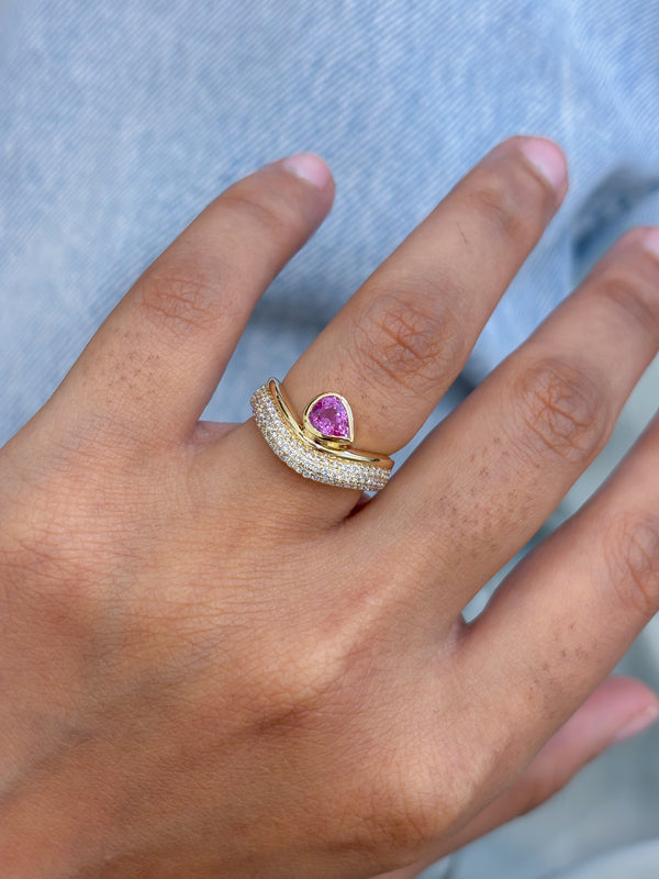 Pink Sapphire Diamond Ring