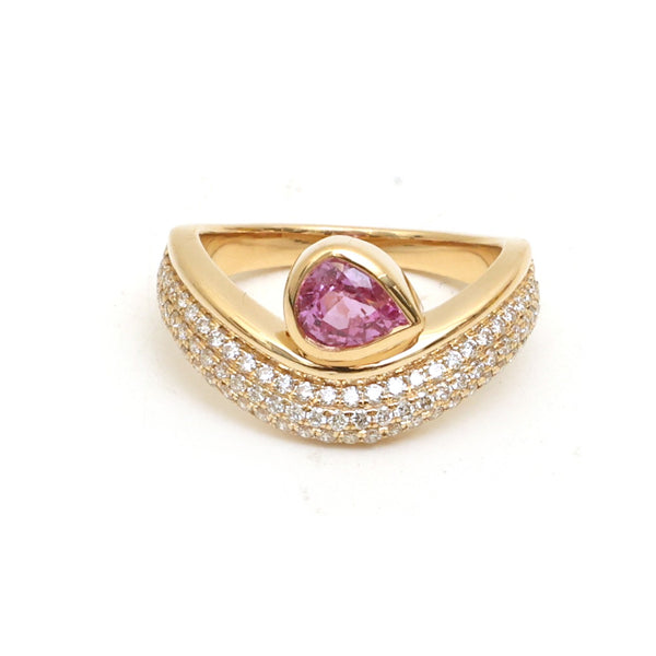 Pink Sapphire Diamond Ring