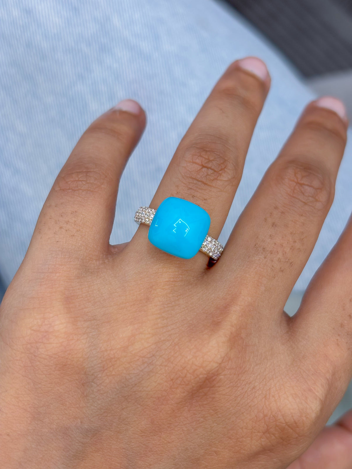 Turquoise Diamond Ring